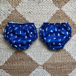 Green Sprouts Blue Sailboat Eco Pull-Up Swim Diaper Set of 2 - Size 24 Months